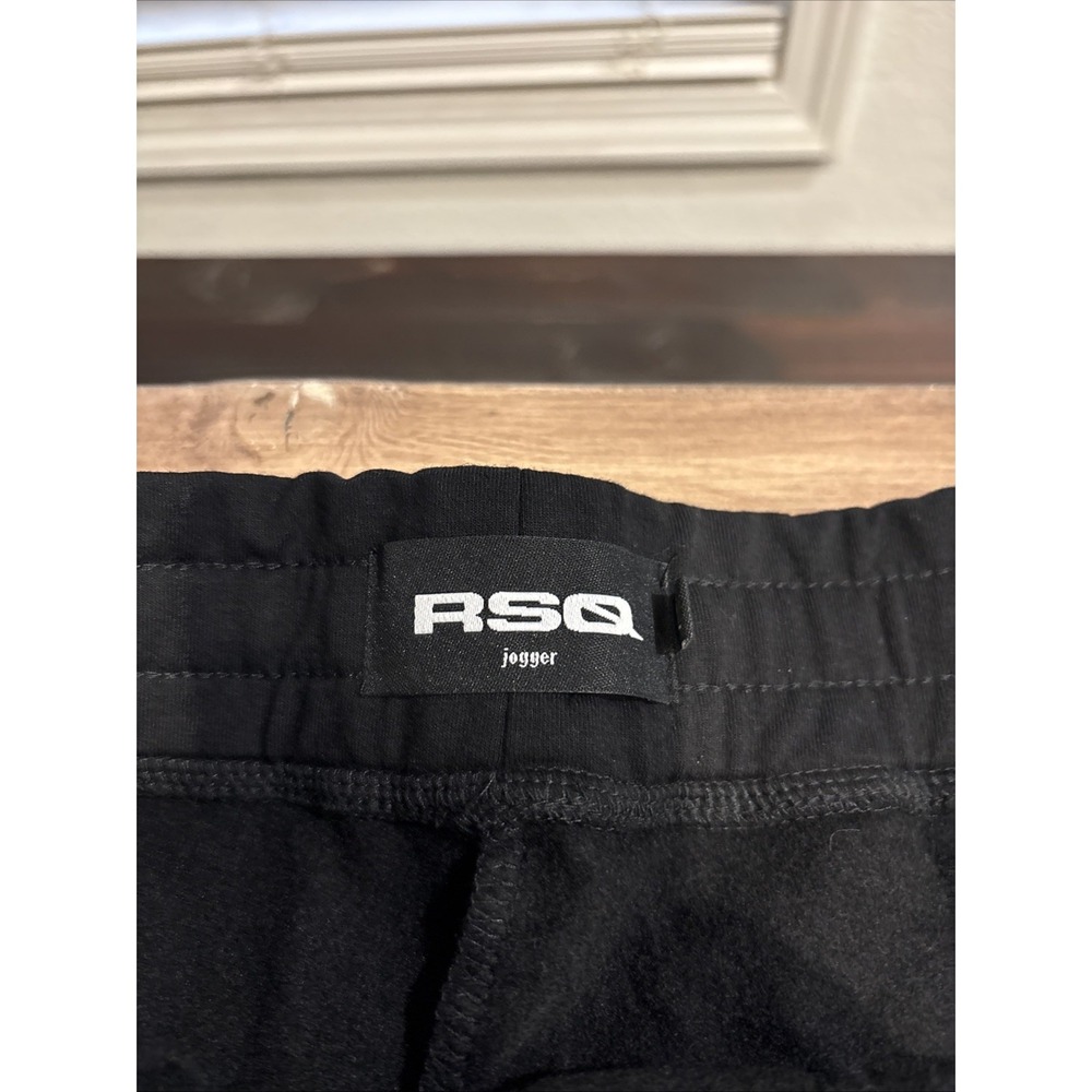 RSQ Jogger Pants Men's Black Large Elastic Waist Casual Stretch - Picture 3 of 5